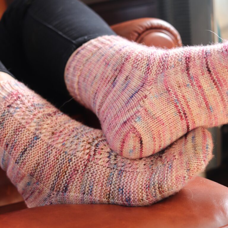 handknit socks with a short row heel